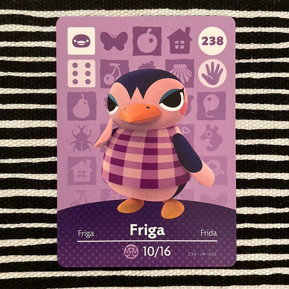 Genuine ACNH Friga amiibo card